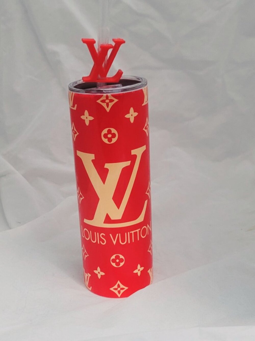 Luxury Designer Purse 20oz Tumbler w/Lid, Straw & Straw Topper